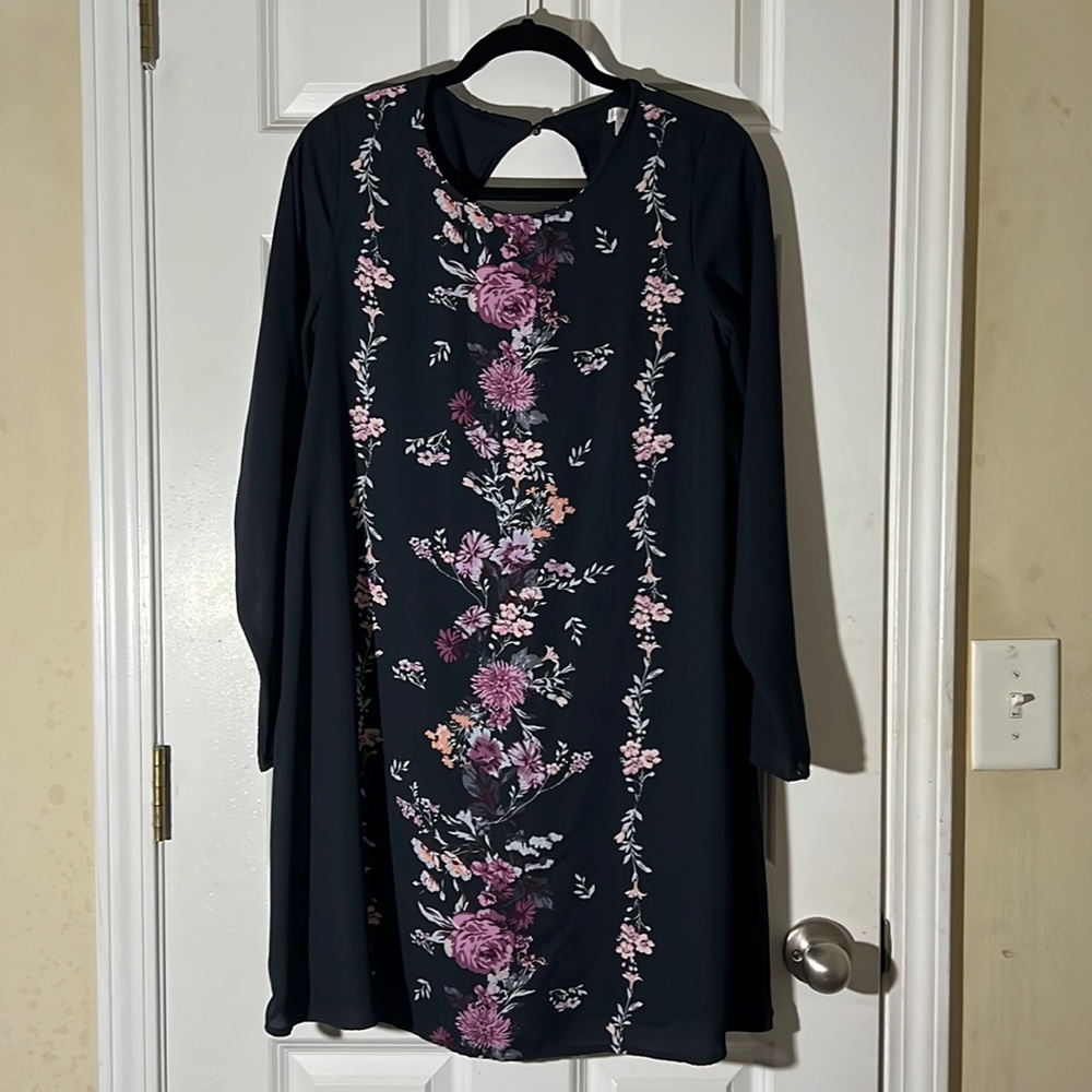 Floral Long sleeve mini dress